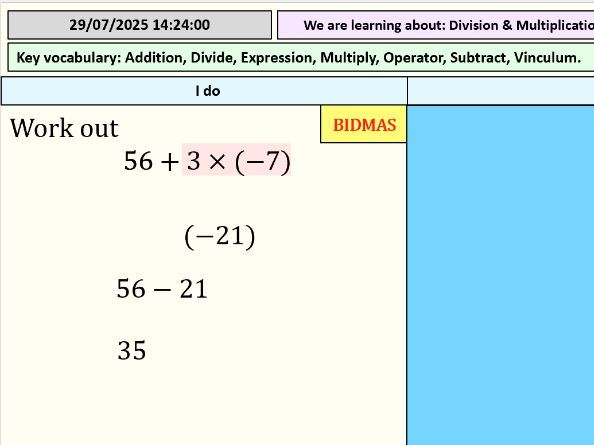 BIDMAS - Division & Multiplication before Addition & Subtraction - Full Lesson