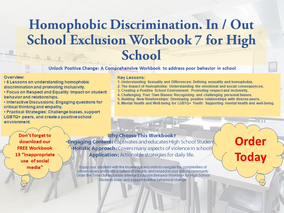 In / Out School Suspension Workbook 7. Homophobic Discrimination. (High School)