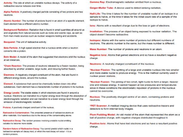 Radioactivity revision booklet