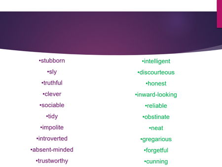Describing Personality Matching