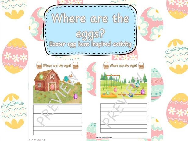 Easter Egg Hunt Writing - Where are the eggs?