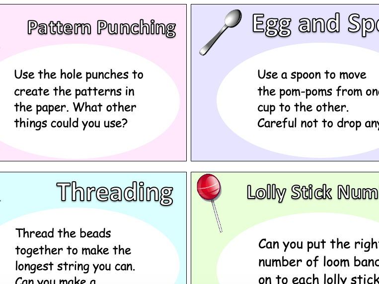 Fine Motor Box Activity Cards