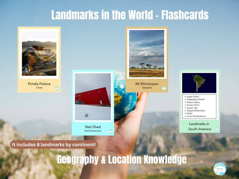 Landmarks in the World – Flashcards | Geography & Location Knowledge