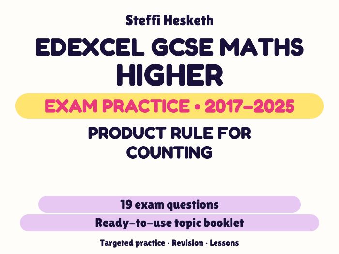 Edexcel GCSE Maths Higher: Product rule for counting Exam Questions | 2017-2025