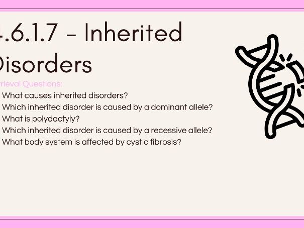 GCSE AQA Biology Knowledge Retrieval Questions Topic 6 - Inheritance, Evolution, and Variation