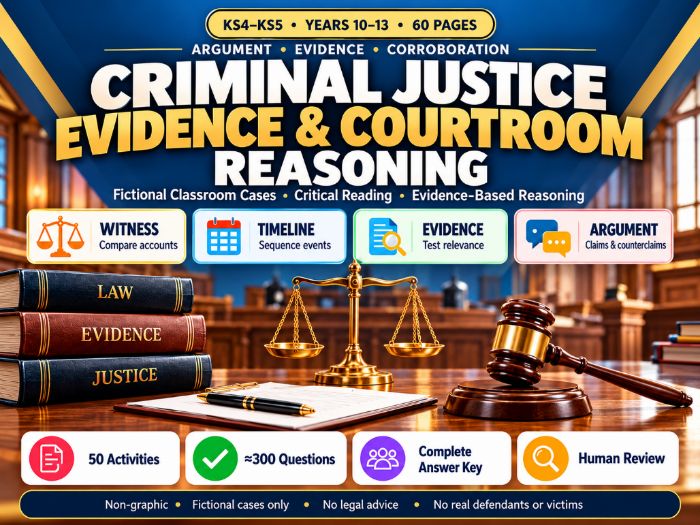 Criminal Justice & Courtroom Reasoning | KS4–KS5 | 60 Pages