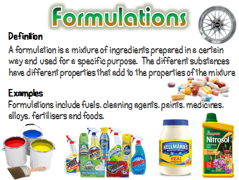 Formulations - AQA Chemistry / Trilogy 2016