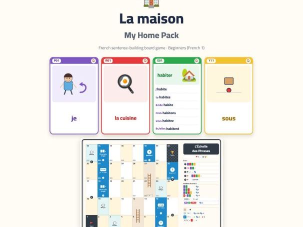 French My Home Sentence-Building Game