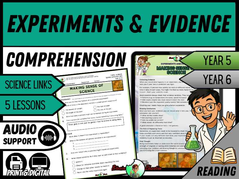 Experiments and Evidence: Making Sense of Science | Reading Comprehension | Year 5/6