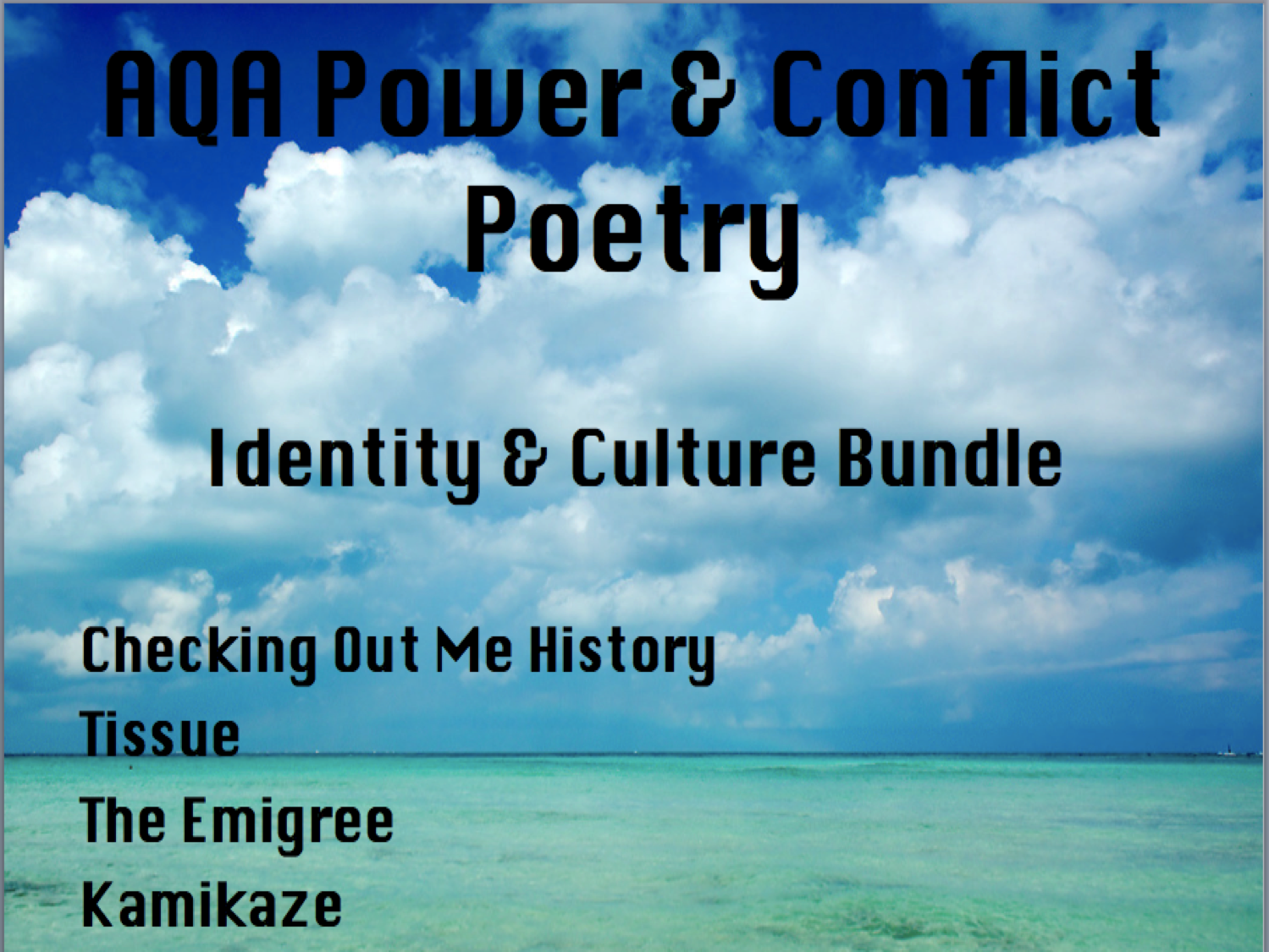 Power & Conflict Poetry- Identity and Culture Bundle-  AQA New Spec 2017