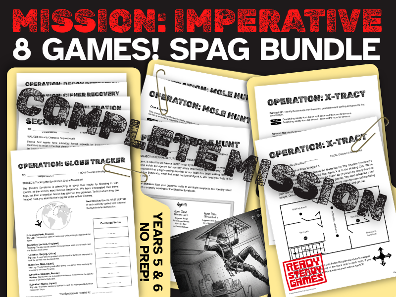 KS2 SPaG Bundle | SATs Grammar Games & Activities | Year 5 & Year 6 | Mission: Imperative