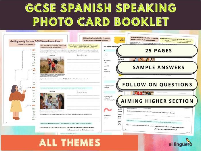 GCSE Spanish Speaking Photo Card Booklet - All Themes