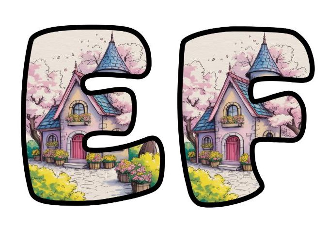 Fairy Tale House Story Settings Themed Lettering Set | Classroom Display | Upper & Lowercase, 0-9