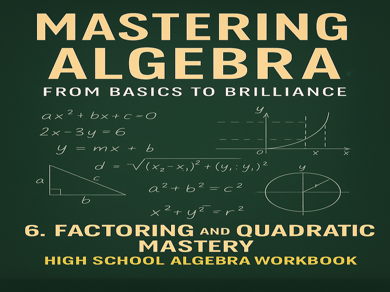 6. Factoring and Quadratic Mastery High School Algebra Workbook