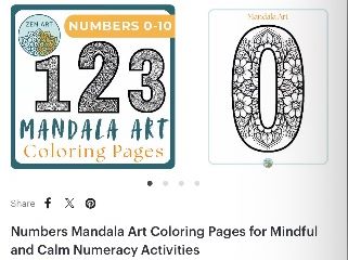 Numbers Mandala Art Coloring Pages for Mindful and Calm Numeracy Activities