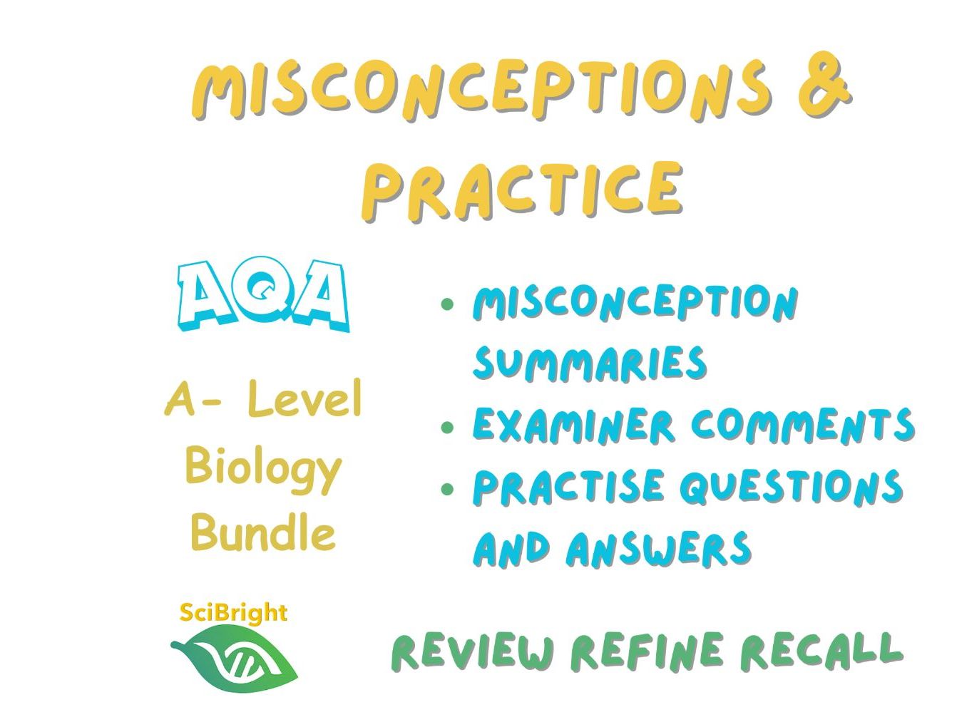 AQA A level Biology Revision 2026 Misconception & Practice Complete Course Bundle