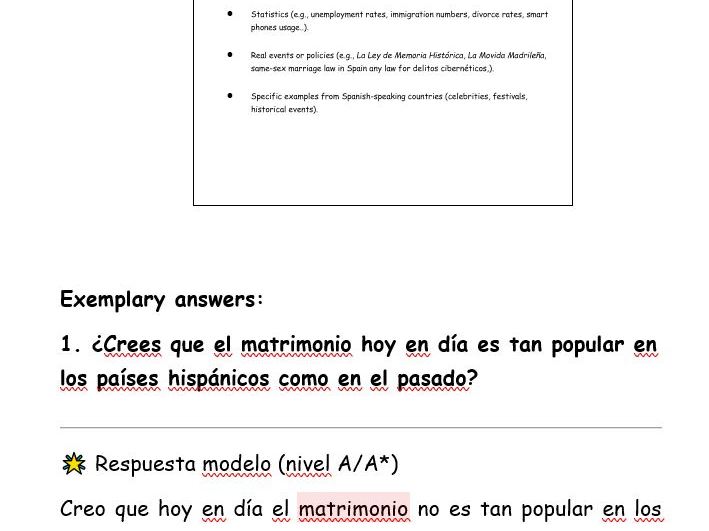 A-level Speaking booklet