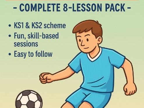 Primary Football (Soccer) – Complete 8-Lesson Scheme (KS1 & KS2)