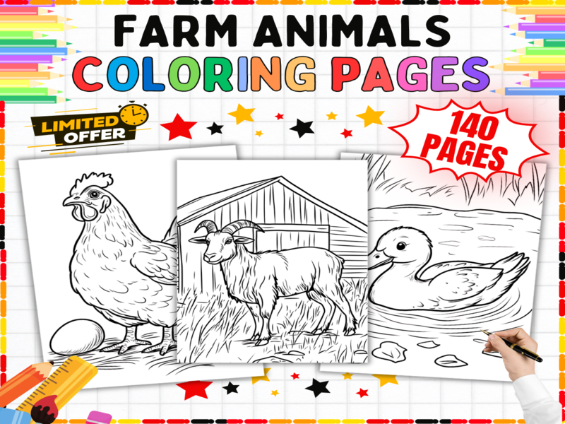 Farm Animals Colouring Pages | 140 Printable Countryside Worksheets & Agricultural Art Activities