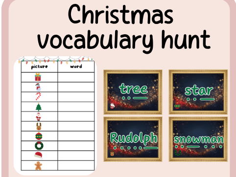 Christmas vocabulary hunt