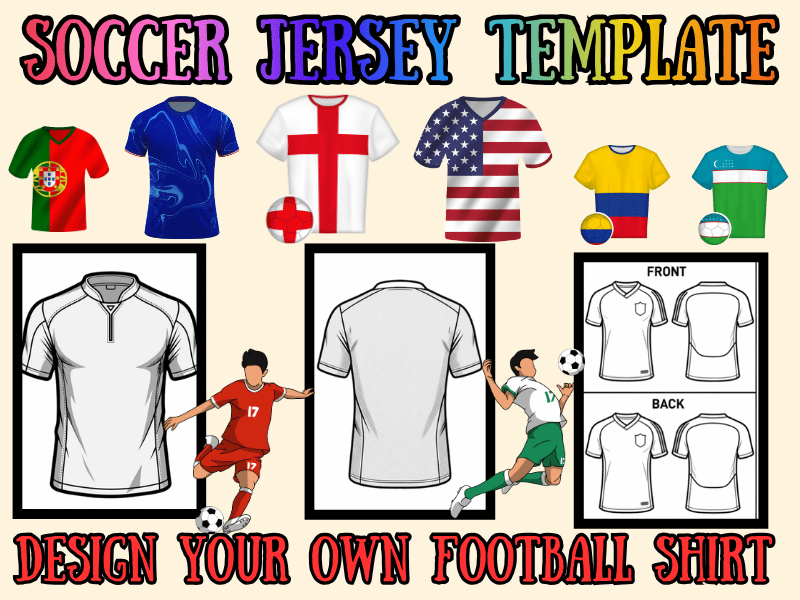 Soccer Jersey Template | Design Your Own Football Shirt | Sports Craft NO PREP