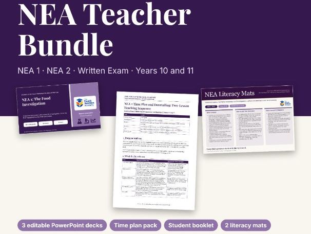 GCSE Food NEA Bundle: NEA 1, NEA 2 and Exam