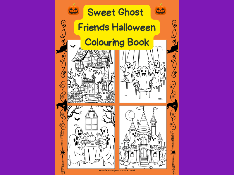 Sweet Ghost Friends Halloween Colouring Book