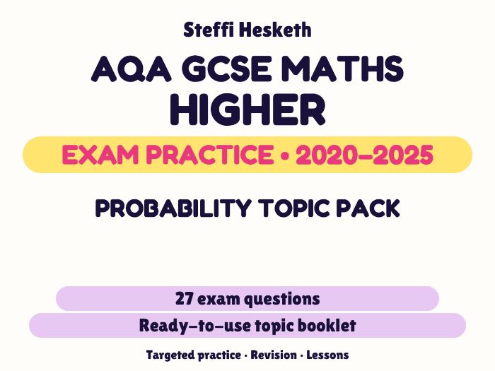 AQA GCSE Maths Higher: Probability topic pack Exam Questions | 2020-2025
