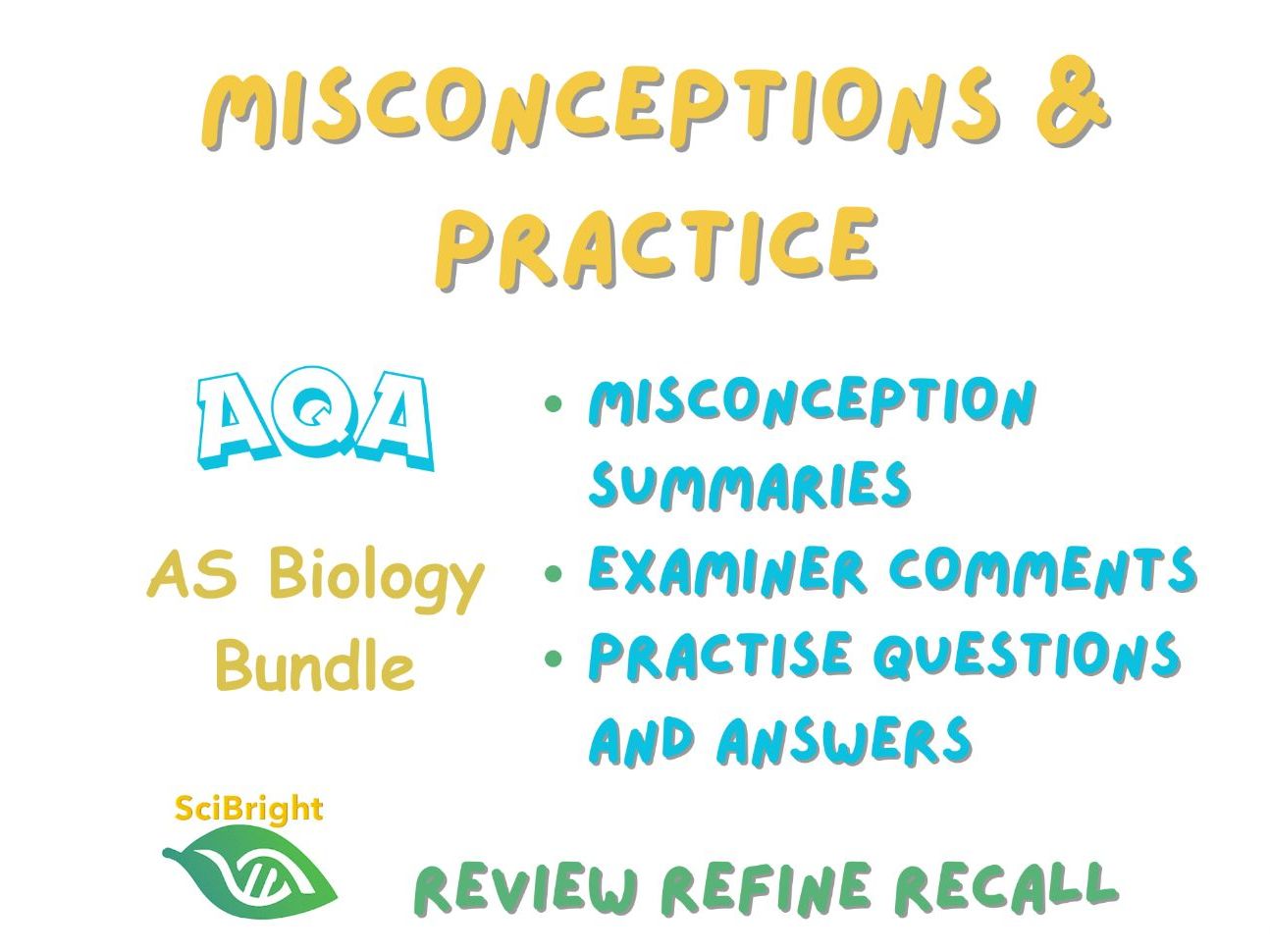 AQA A Level Biology Misconceptions & Practice 2026 - AS Level Biology Bundle