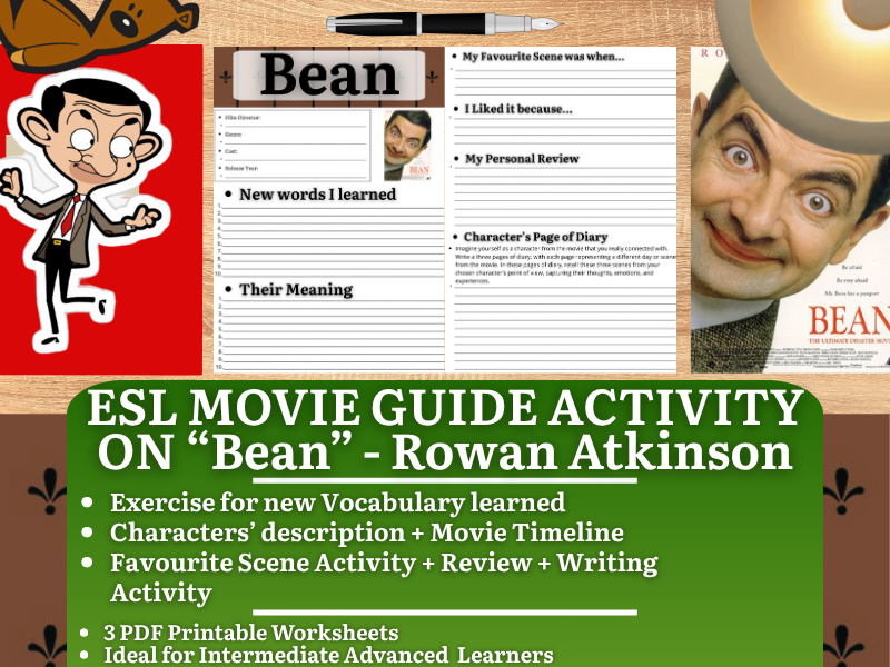 ESL Movie Guide Worksheets on "Bean"