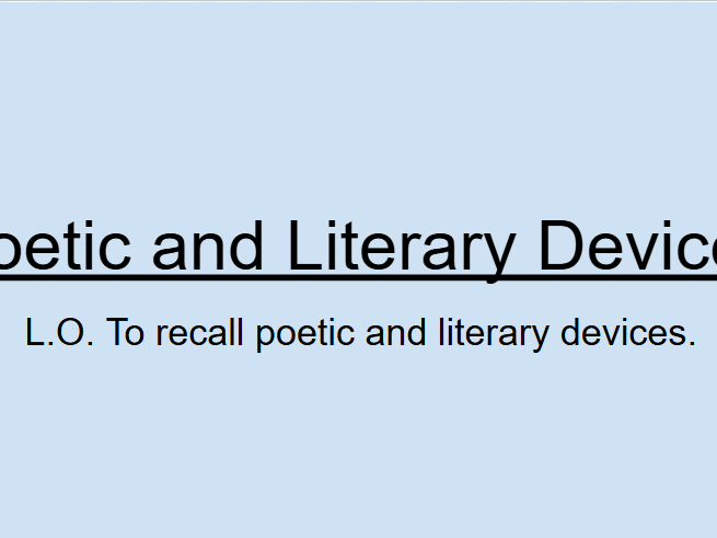 Edexcel iGCSE 4EA1 - Paper 2, Section A - Lesson 1: Poetic/Literary Devices