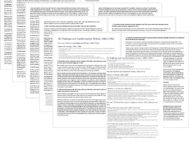 1g Challenge And Transformation Britain C1851 1964 Aqa A Level History Revision Notes 1g Challenge And Transformation Britain C1851 1964 Aqa A Level History Revision Notes