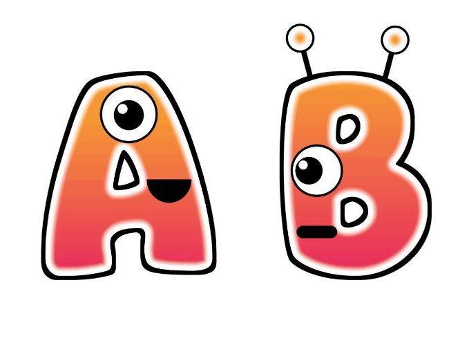 Sunset Gradient Glow Monsters Bubble Letters | Bulletin Board Letters | Classroom Display Pack