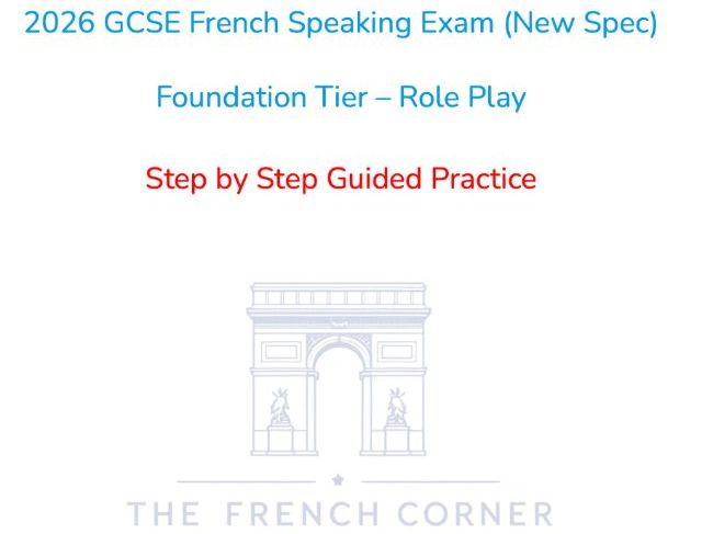 FREE 2026 GCSE French Speaking Exam (New Spec) Foundation Tier Role Play