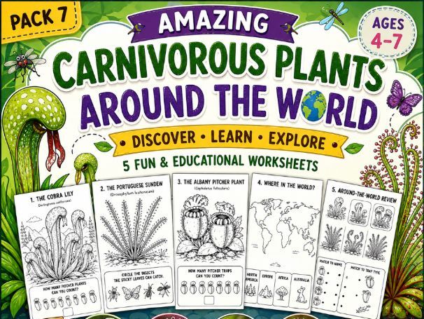 Amazing Carnivorous Plants Around the World – Pack 7 | Kindergarten -Grade 2