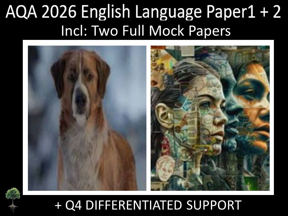 Two AQA GCSE English Language Paper 1 + 2 Mocks | Q4 Differentiated Support