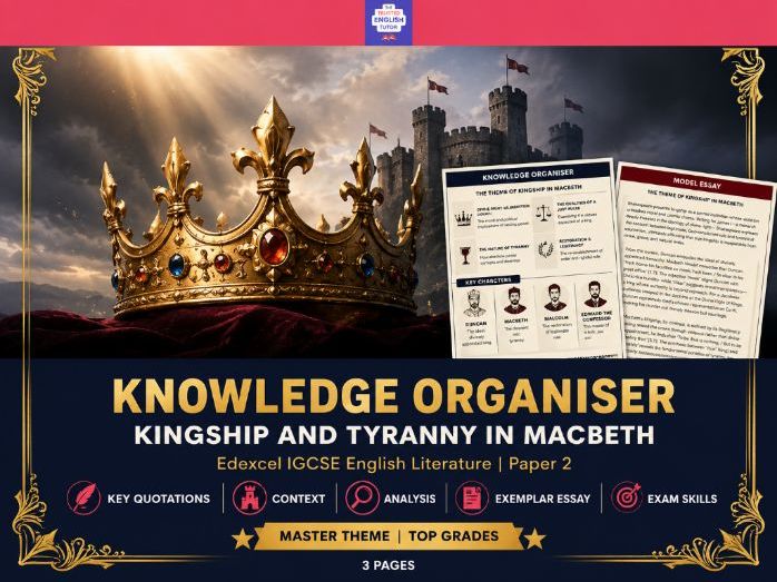 Edexcel IGCSE Kingship in Macbeth Knowledge organiser and L9 exemplar essay
