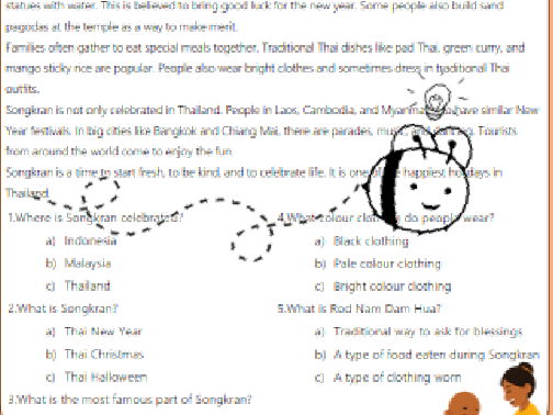 Songkran Comprehension Worksheet