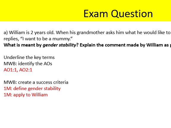 *New spec* AQA Psychology Kohlberg's theory of gender development
