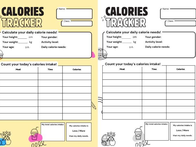Calorie Tracker for Young Adults & Kids