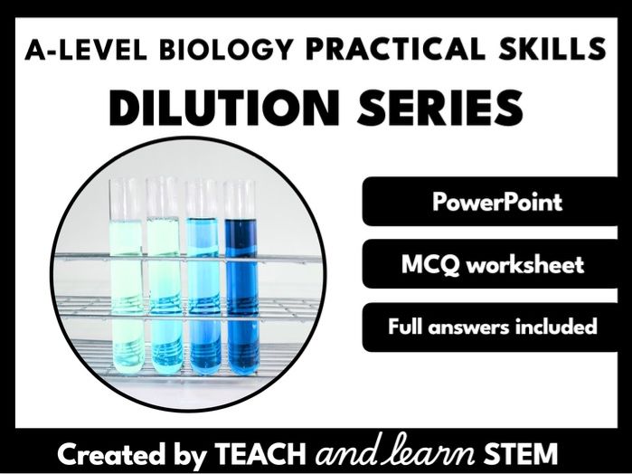Dilution Series Powerpoint and MCQ Worksheet | A-level Biology Practical Skills