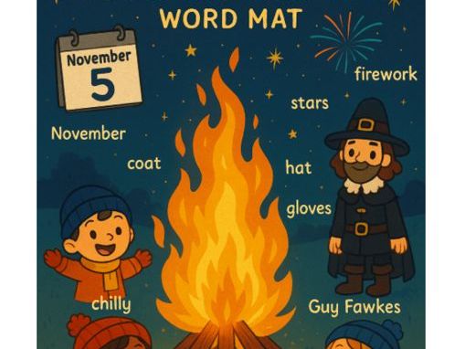 Bonfire Night word mat