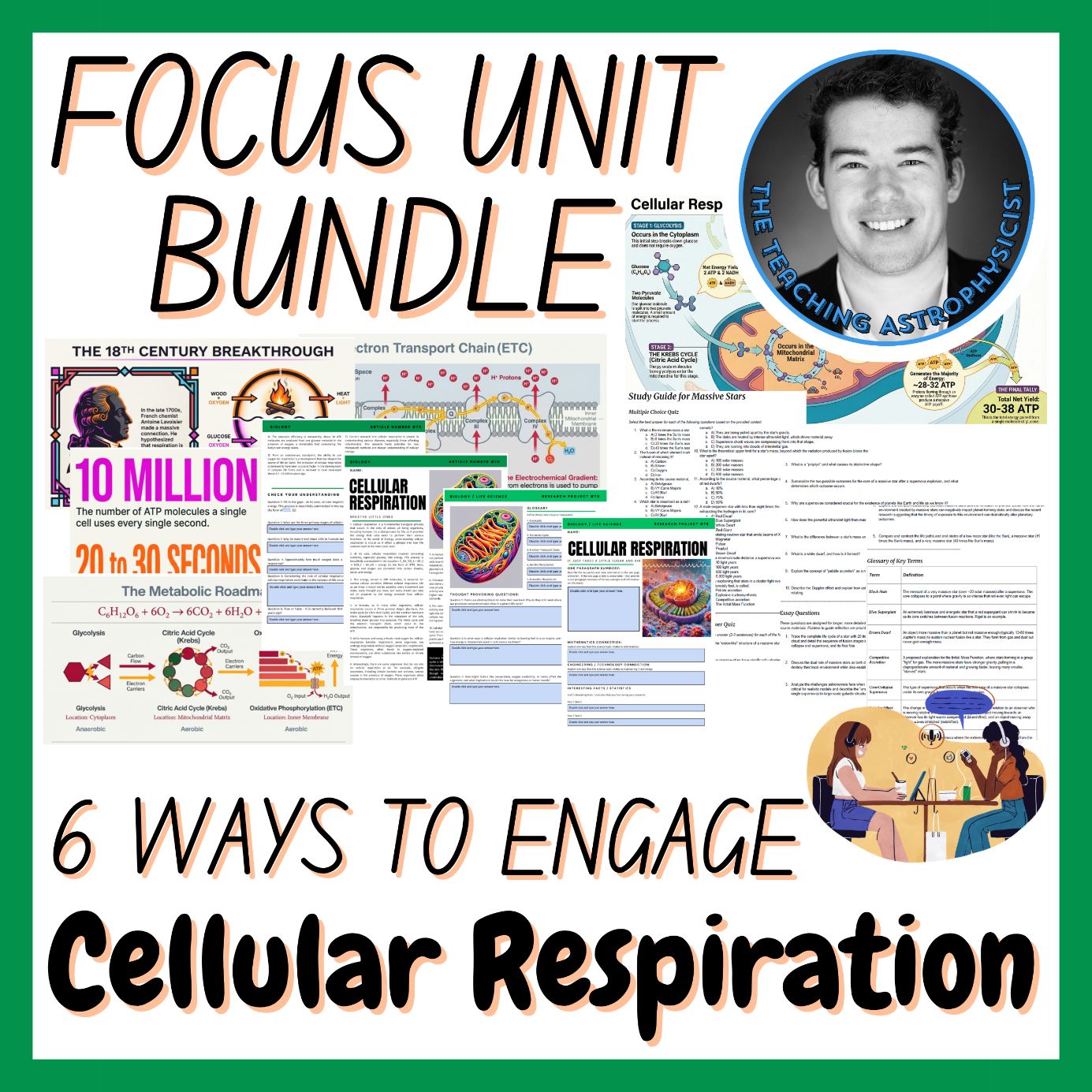 Cellular Respiration | Biology Focus Unit Bundle | 6 Resources inc. Quiz