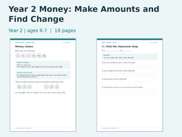 Year 2 Money: Make Amounts and Find Change