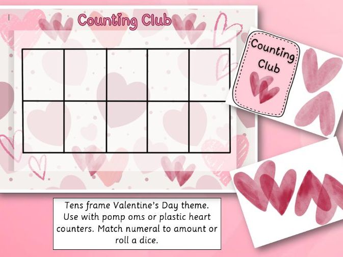 Valentine's Day Counting Ten Frame