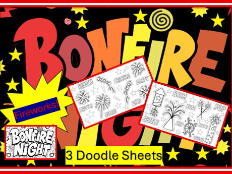 Bonfire Night 3 Firework Doodle Sheets