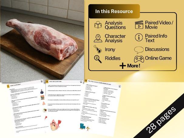 Lamb to the Slaughter - Roald Dahl - 7 Day Lesson Plan - Worksheets/Video/Riddles
