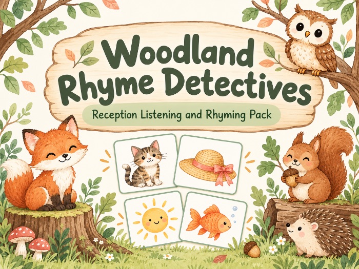 Woodland Rhyme Detectives | Reception Rhyming Activities | EYFS Phonological Awareness