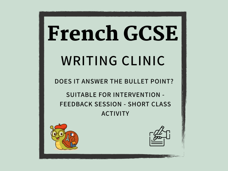 GCSE French Writing Clinic: Does it answer the bullet point?