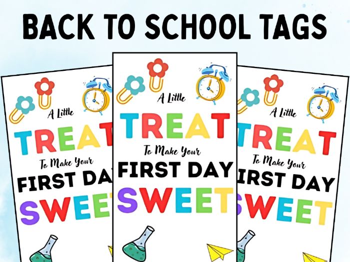 Back to School Printable Gift Tag First Day of School